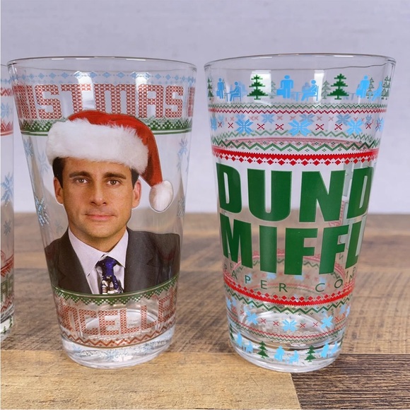 THE OFFICE Christmas 16 Oz Glasses Set of 4 - Picture 3 of 4